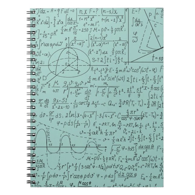 Caderno Espiral Amantes Matemáticos, Fórmula de Matemática, Geek d (Frente)