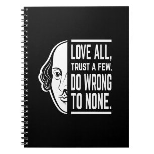 Caderno Espiral Amar Todos Confiem Alguns Shakespeare Citando Thes
