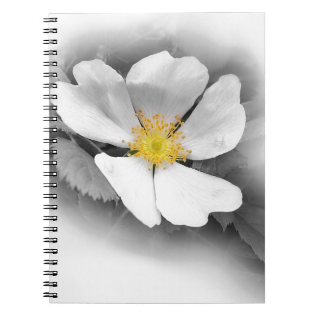 Caderno Espiral amarelo em tons de cinza (Frente)