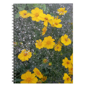Caderno Espiral Amarelo, floral, natureza, floração, flores, natur