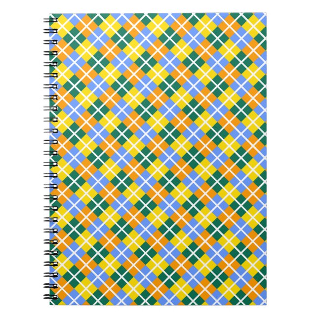 Caderno Espiral Amarelo Verde Azul Laranja (Frente)