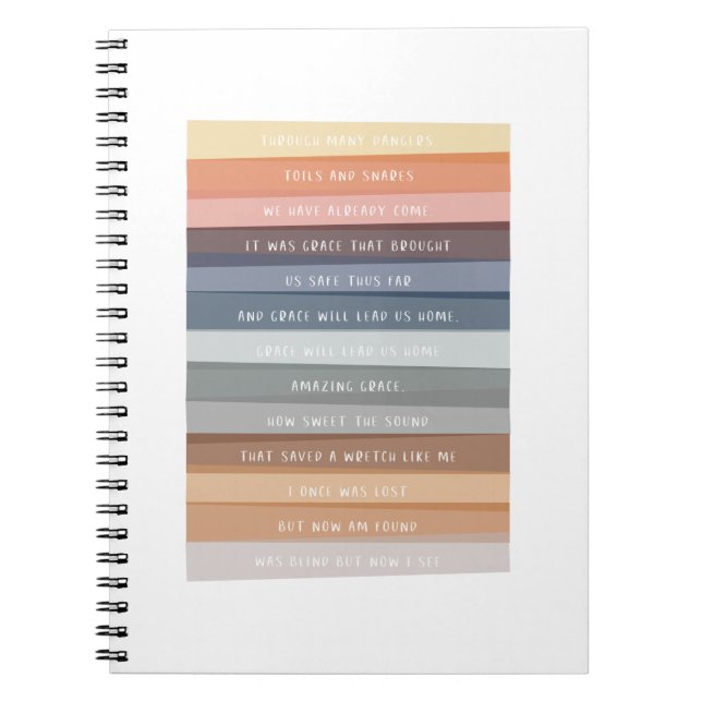 Caderno Espiral Amazing Grace Lyric Colorful Stripes (Frente)