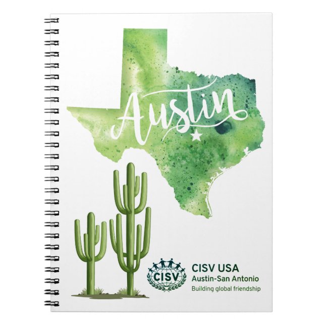 Caderno Espiral Ambiente e sustentabilidade do CISV Green Austin (Frente)