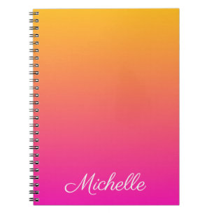 Caderno Espiral Ambre de gradiente amarelo e rosa