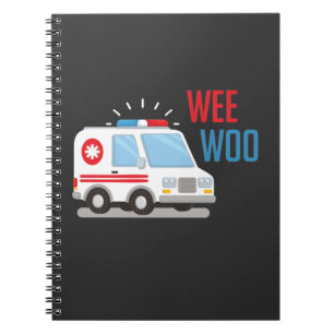 Caderno Espiral Ambulância paramédica Carro weo woo Hospital EMT
