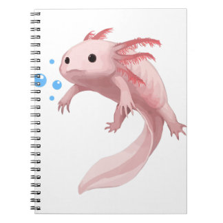 Caderno Espiral Ambystoma Mexicanum Cute Axolotl adolescente bebê