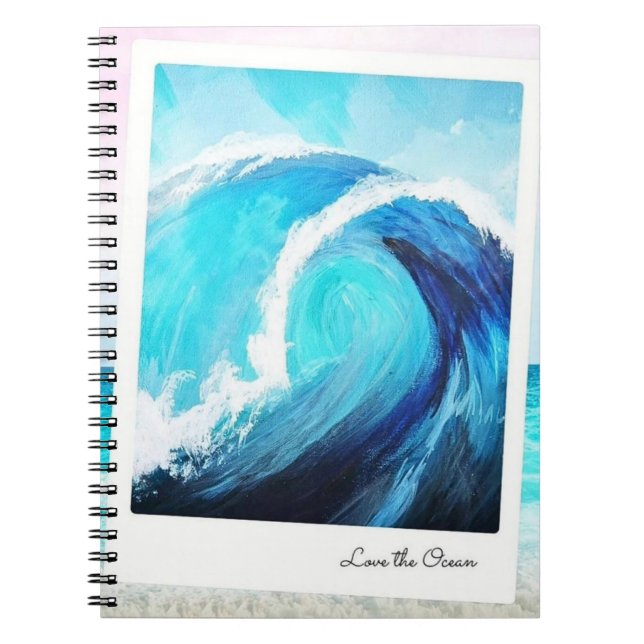 Caderno Espiral Ame o notebook Ocean Spiral Photo (Frente)