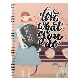 Caderno Espiral Ame O Que Você Faz Notebook Inspirador
