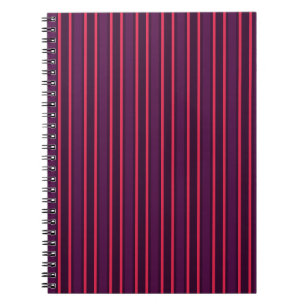 Caderno Espiral Ameixa e listras vermelhas dos doces