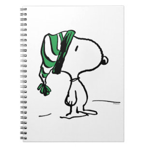 Caderno Espiral Amendoins Boné de Neve Verde Snoopy