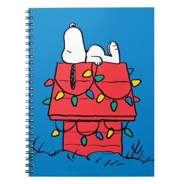 Caderno Espiral Amendoins | Cachorro de Snoopy com Luzes (Frente)