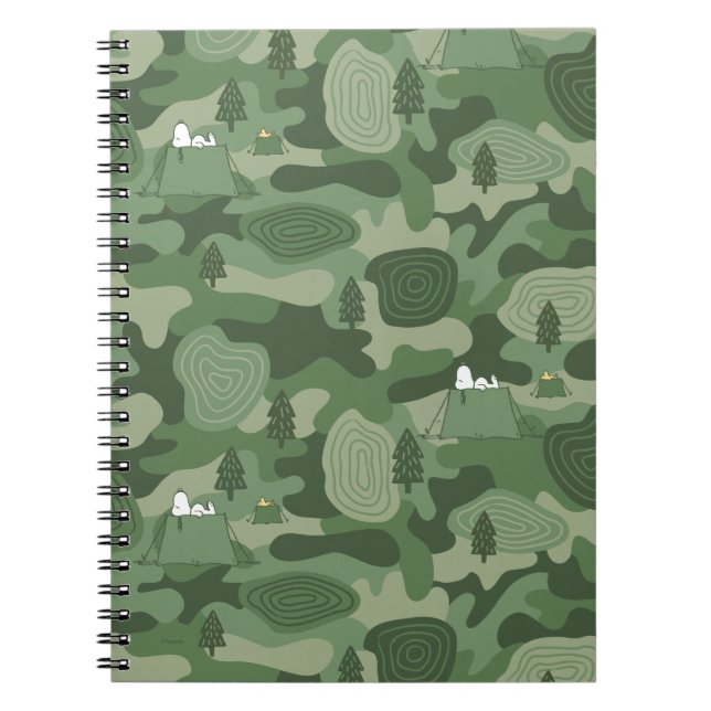 Caderno Espiral Amendoins | Campo de acampamentos de Snoopy & Wood (Frente)