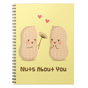 Caderno Espiral Amendoins Fofos Loucos Por Você Piada Amor Humor