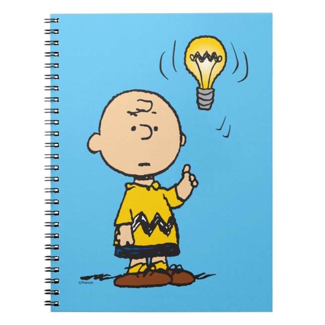 Caderno Espiral Amendoins | Ideia da lâmpada de Charlie Brown (Frente)