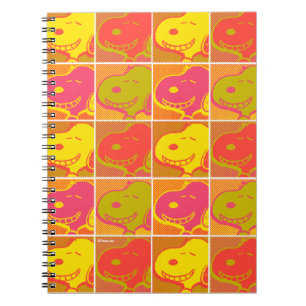 Caderno Espiral Amendoins   Padrão de Arte Pop de Esnoopia
