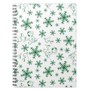 Caderno Espiral Amendoins   Padrão De Neve De Noopy De Natal