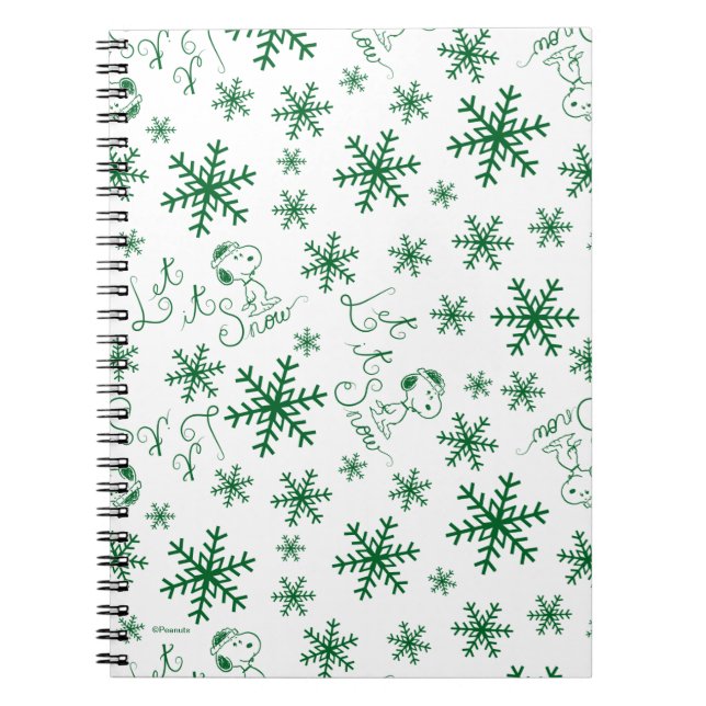 Caderno Espiral Amendoins | Padrão De Neve De Noopy De Natal (Frente)