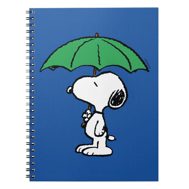 Caderno Espiral Amendoins | Snoopy Green Umbrella (Frente)