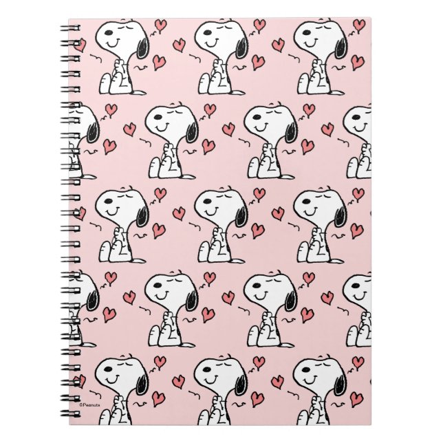 Caderno Espiral Amendoins | Snoopy Hearts (Frente)