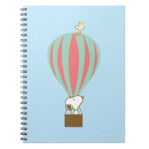 Caderno Espiral Amendoins Snoopy & Woodstock Balão de Ar Quente