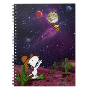 Caderno Espiral Amendoins   Snoopy & Woodstock Cowboy