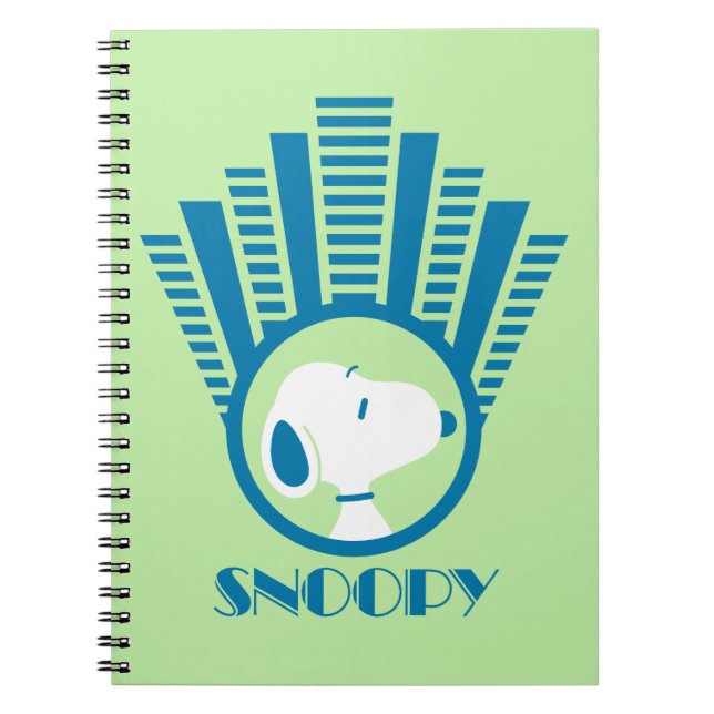 Caderno Espiral Amendoins | Sonhos De Deco Azul De Snoopy (Frente)
