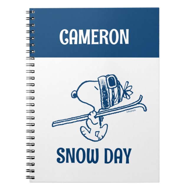 Caderno Espiral Amendoins | Tripa de Esqui de Snoopy (Frente)