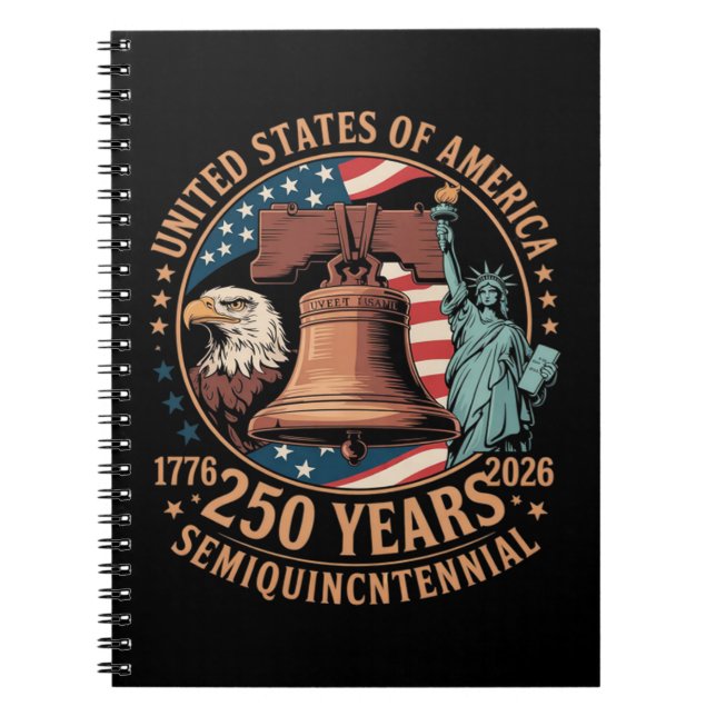 Caderno Espiral América 250 Anos (Frente)