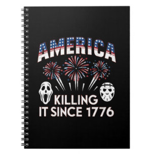 Caderno Espiral América Matando desde 1776 Patriótico Horror EUA