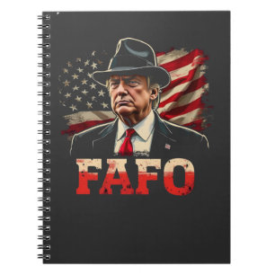 Caderno Espiral American Donald Trump FAFO EUA Flag Patriotic