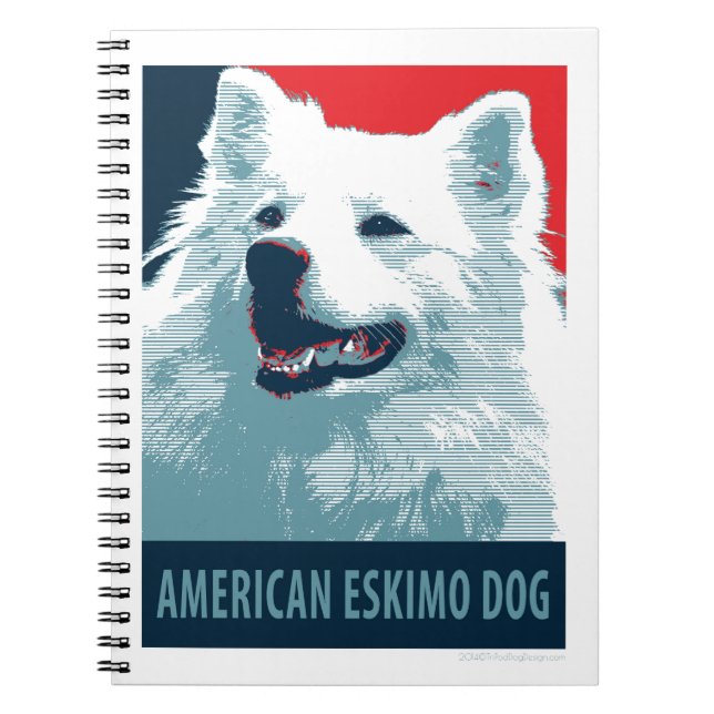 Caderno Espiral American Eskimo Dog Policy Hope Parody (Frente)