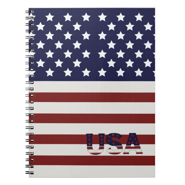 Caderno Espiral American Flag American USA Pattern (Frente)