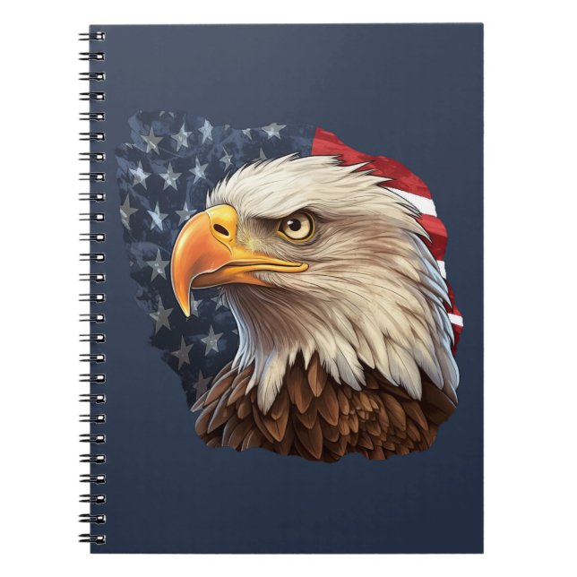 Caderno Espiral American Flag Bald Eagle (Frente)