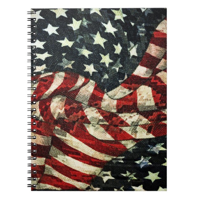 Caderno Espiral American Flag-Camouflage por Shirley Taylor (Frente)
