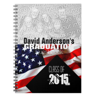 Caderno Espiral American Flag Graduation Class of 2018 Guest Book 