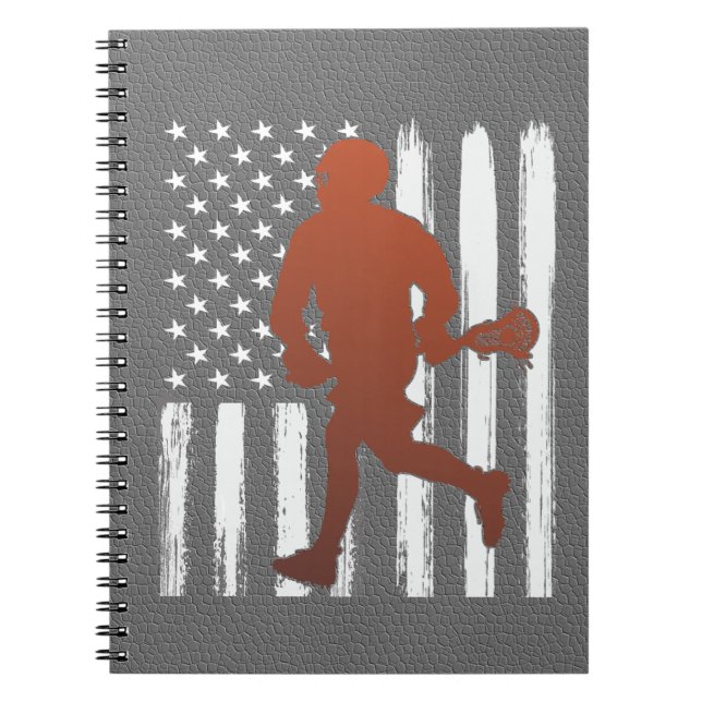 Caderno Espiral American Flag Lacrosse (Frente)