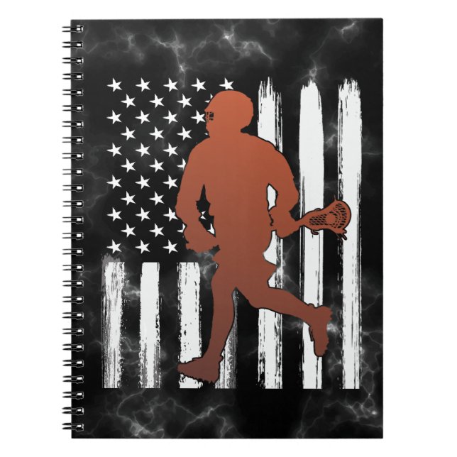 Caderno Espiral American Flag Lacrosse (Frente)
