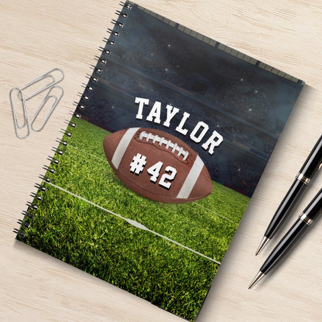 Caderno Espiral American Football Field Name Team Jersey Number (american football spiral notebook)