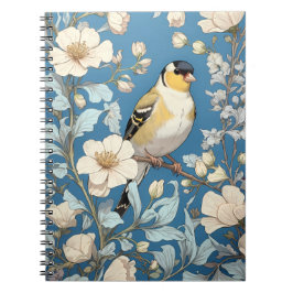 Caderno Espiral American Goldfinch William Morris Inspired