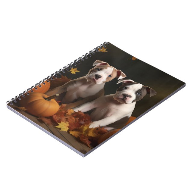 Caderno Espiral American Staffordshire Puppy Autumn Delight (Left Side)
