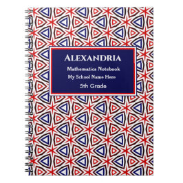 Caderno Espiral Americano Patriótico Vermelho Branco Azul Personal