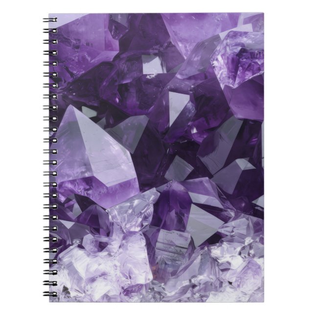 Caderno Espiral Amethyst Healing Crystal Cluster (Frente)