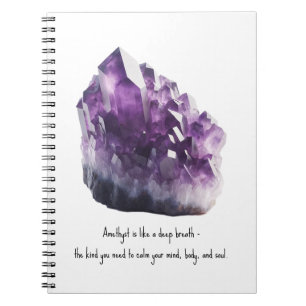 Caderno Espiral Ametista Bruta Roxa Cristal Calmante Metafísico