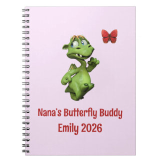 Caderno Espiral Amiga Borboleta da Nana Nome da Menina Personaliza