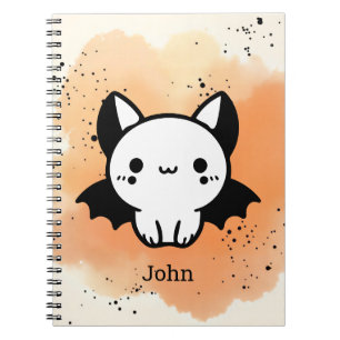 Caderno Espiral Amigo Adorável do Bat - Arte de Enfermeiro Minimal