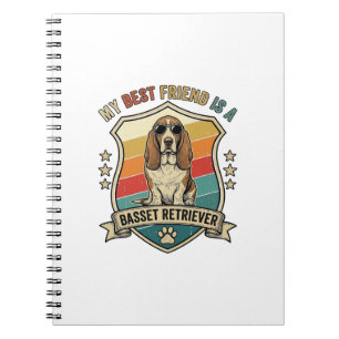 Caderno Espiral Amigo Basset Retriever Cachorro Óculos de Sol Retr