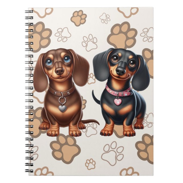 Caderno Espiral Amigos bonitos de dachshund (Frente)