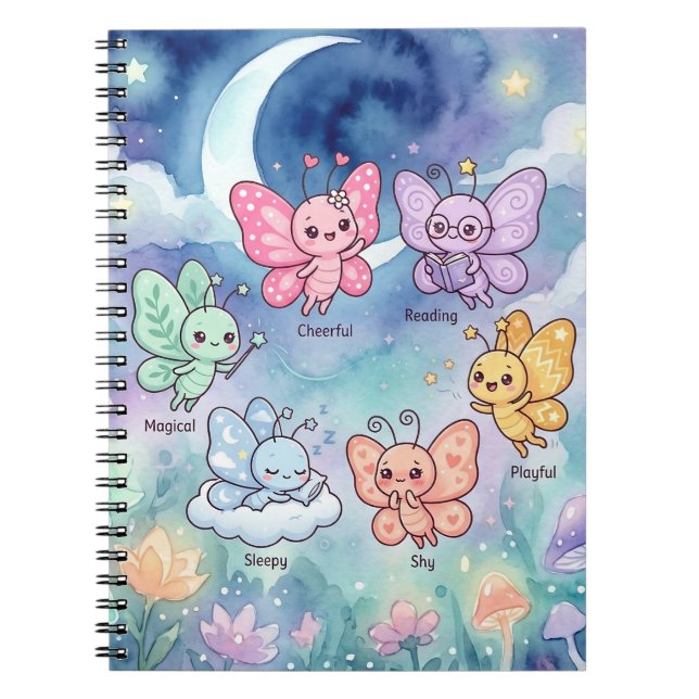 Caderno Espiral Amigos Borboleta Fofa  (Frente)