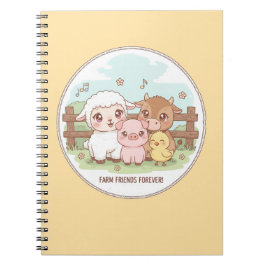 Caderno Espiral Amigos da fazenda para sempre - fofos & aconchegan
