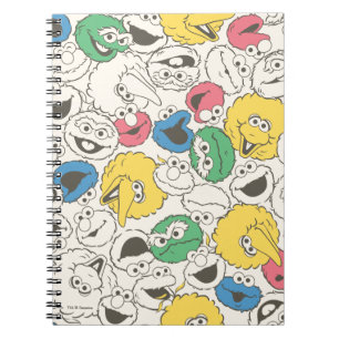 Caderno Espiral Amigos da Rua Sésamo Padrão de Núcleo Cabeça Gra